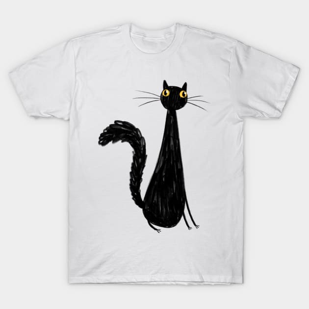 Black Kitty T-Shirt by Sophie Corrigan